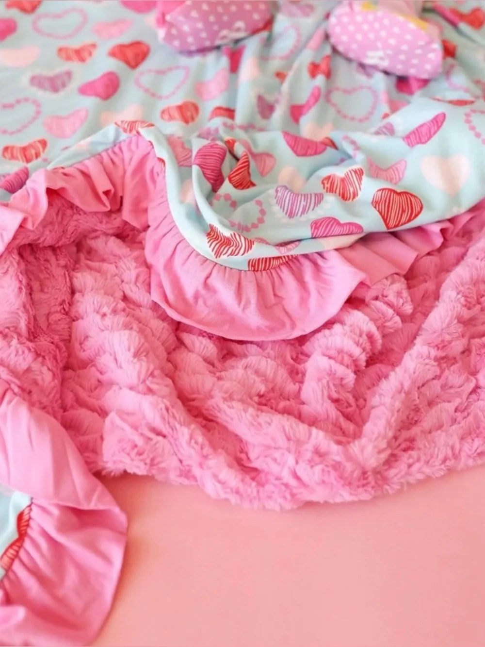 Posh Peanut Ruffled Luxe Plush Patoo Blanket